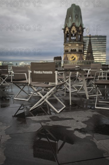 DEU Germany Germany Berlin A chair bearing the name of German actress Franka Potente stands on the