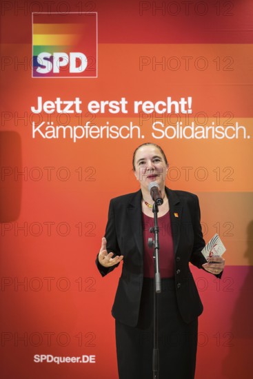 DEU Germany Germany Berlin Raising the rainbow flag with Petra Nowacki and SPD General Secretary