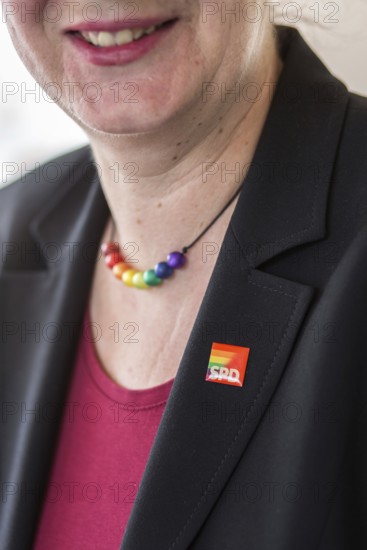 DEU Germany Germany Berlin Raising the rainbow flag with Petra Nowacki and SPD General Secretary