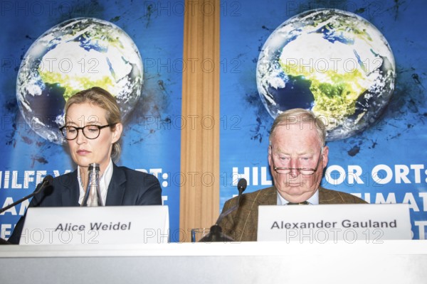 DEU Germany Germany Berlin The AFD's leading candidates Alexander Gauland and Alice Weidel during a