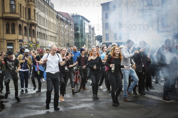 DEU Germany Germany Berlin Demonstration 'Who owns the city' by music fans and club goers through