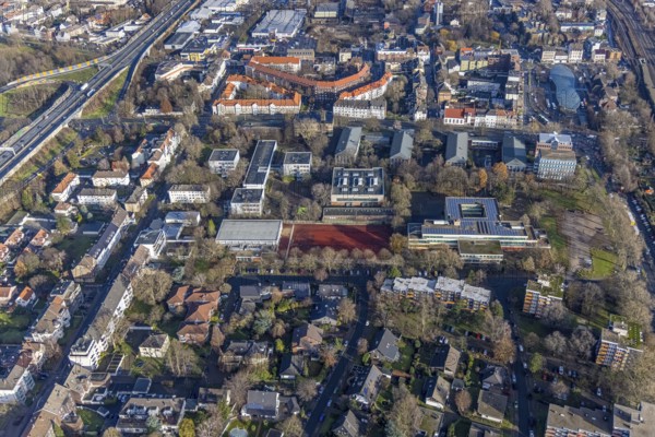 Aerial view, school centre, Pestalozzi-Gymnasium, Mulvany Berufskolleg, Emschertal Berufskolleg,