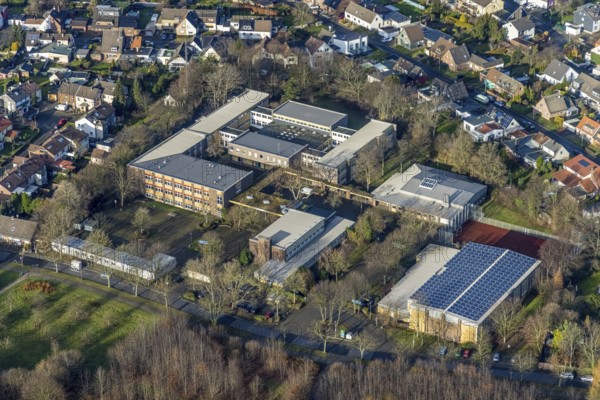 Aerial photo, Erich-Fried-Gesamtschule, Holsterhausen, Herne, Ruhr area, North Rhine-Westphalia,