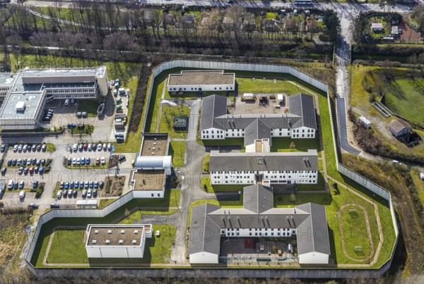 Aerial view, LWL correctional facility, forensic, closed institution, Herne, Ruhr area, North