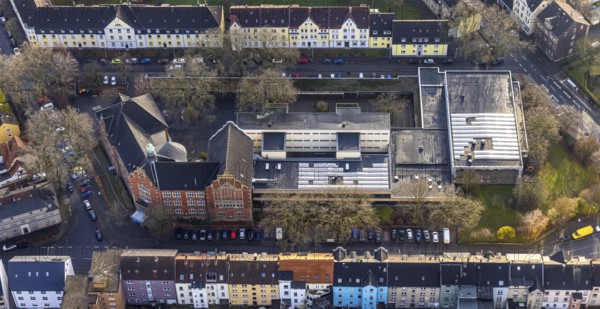 Aerial view, Städt. Gymnasium Eickel, Wanne-Süd, Herne, Ruhr area, North Rhine-Westphalia, Germany,
