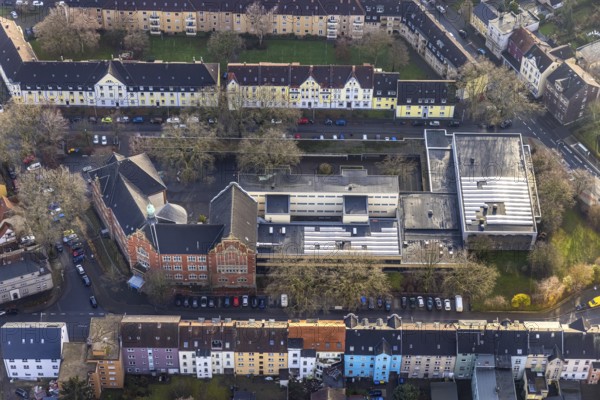 Aerial view, Städt. Gymnasium Eickel, Wanne-Süd, Herne, Ruhr area, North Rhine-Westphalia, Germany,