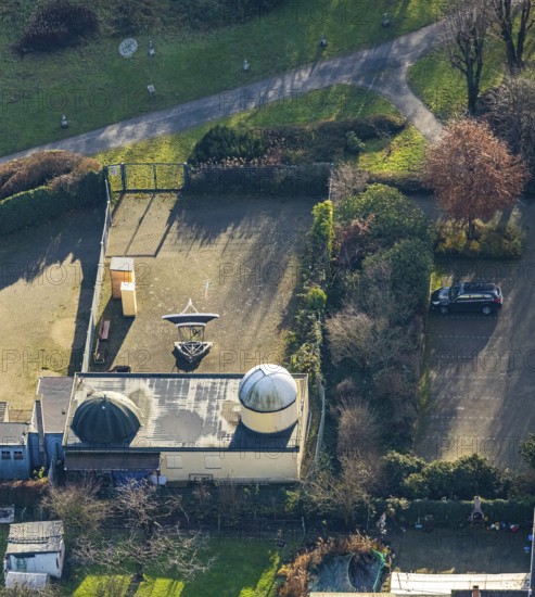 Aerial view, observatory Herne, planetarium, Wanne-Süd, Herne, Ruhr area, North Rhine-Westphalia,