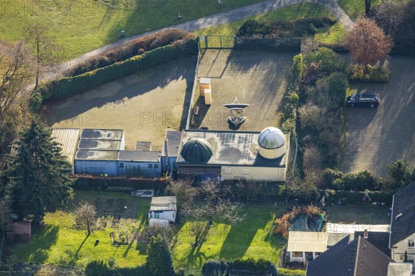 Aerial view, observatory Herne, planetarium, Wanne-Süd, Herne, Ruhr area, North Rhine-Westphalia,