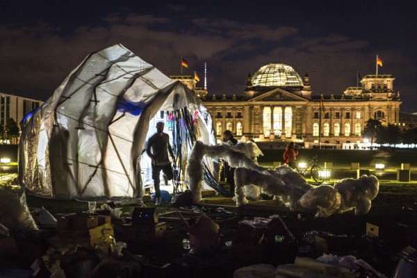 DEU Germany Germany Berlin Protests for climate protection.setting up for the demonstration the