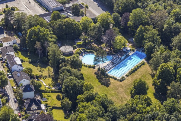 Aerial view, outdoor swimming pool Welper, Blankenstein, Hattingen, Ruhr area, North