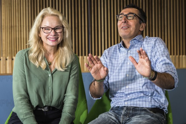 DEU Germany Germany Berlin Kirsten Kappert-Gonther and Cem Özdemir are running for the leadership