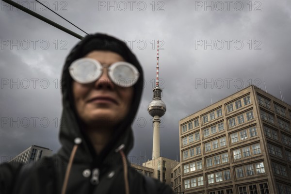 DEU Germany Germany Berlin Demonstration against rent increases and gentrification Participant with