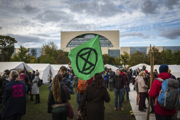 DEU Germany Germany Berlin The protest camp of the extinction rebellion movement next to the