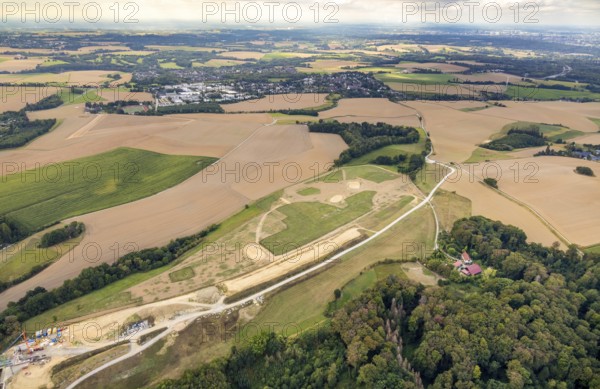 Aerial view, construction site new motorway A44, Heiligenhaus, Ruhr area, North Rhine-Westphalia,