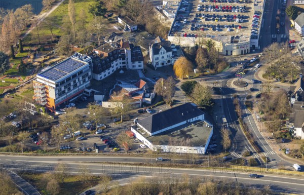 Aerial view, Ringhotel Zweibrücker Hof, Kaufpark, Herdecke, Ruhr area, North Rhine-Westphalia,