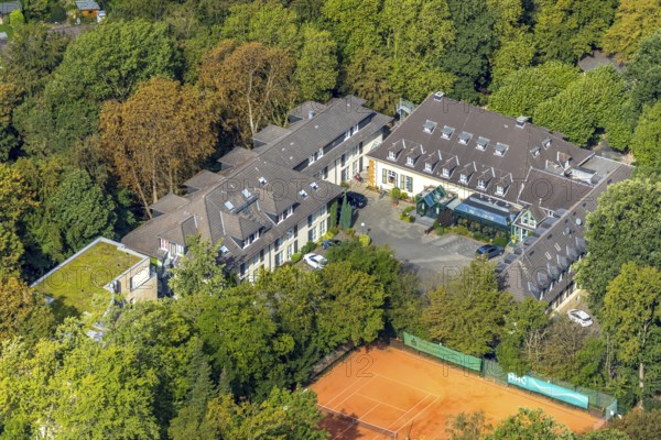 Aerial view, Waldhotel Heiligenhaus, Tennisvereinigung Grün-Weiß, Heiligenhaus, Ruhr area, North
