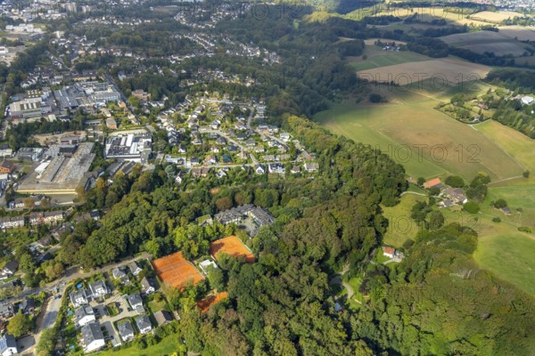 Aerial view, Waldhotel Heiligenhaus, Tennisvereinigung Grün-Weiß, Heiligenhaus, Ruhr area, North