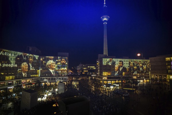 DEU Germany Germany Berlin Light projections and art installations to mark the 30th anniversary of