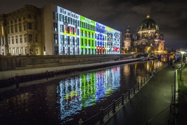 DEU Germany Germany Berlin Light projections and art installations to mark the 30th anniversary of
