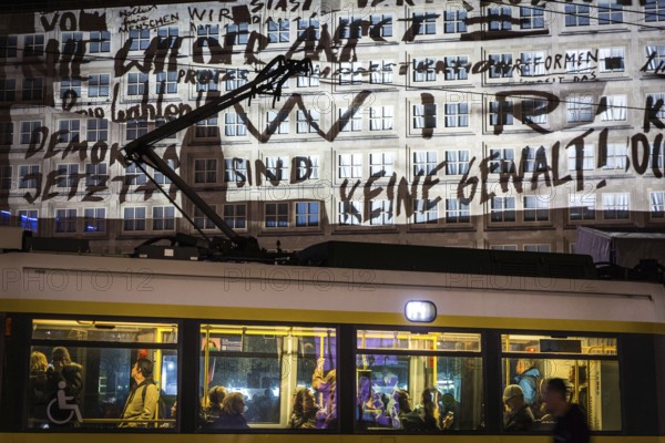DEU Germany Germany Berlin Light projections and art installations to mark the 30th anniversary of