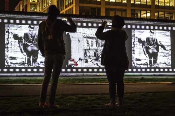 DEU Germany Germany Berlin Light projections and art installations for the 30th anniversary of the