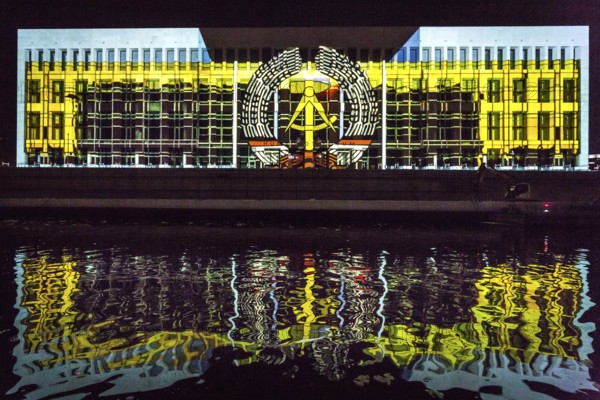 DEU Germany Germany Berlin Light projections and art installations for the 30th anniversary of the