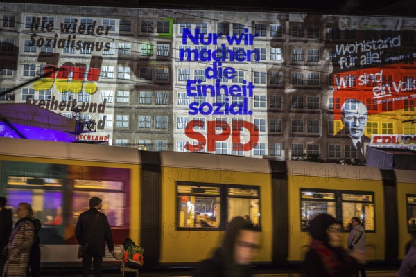 DEU Germany Germany Berlin Light projections and art installations to mark the 30th anniversary of