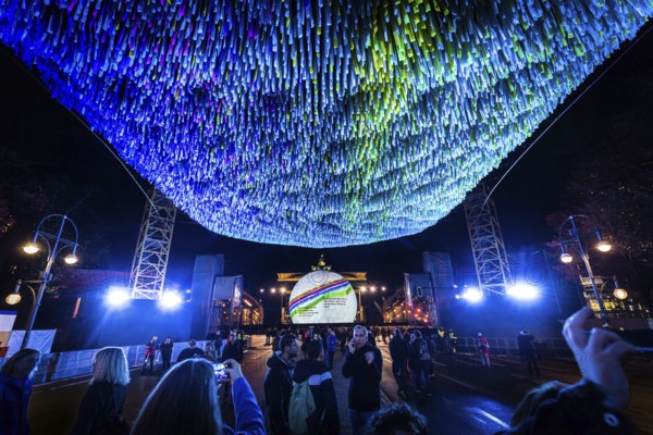 DEU Germany Germany Berlin Light projections and art installations to mark the 30th anniversary of