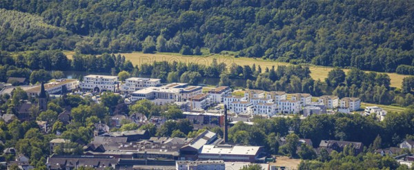 Aerial view, Idealspaten Bredt GmbH plant, new development area, residential area