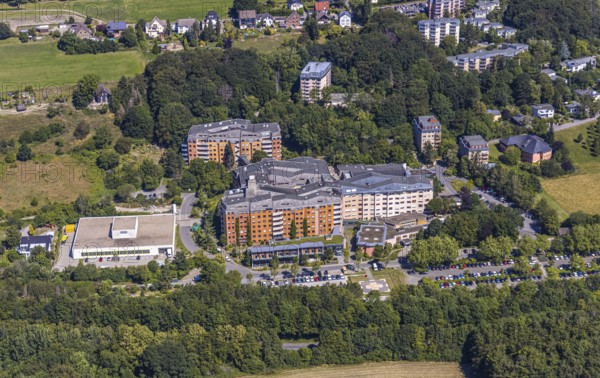Aerial view, Community Hospital Herdecke, Waldorfkindergarten Herdecke, Herdecke, Ruhr area, North