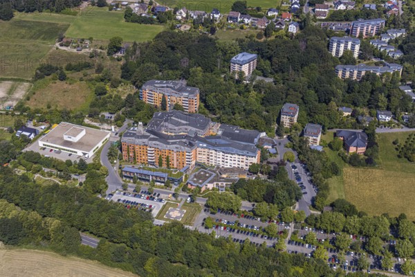 Aerial view, Community Hospital Herdecke, Waldorfkindergarten Herdecke, Herdecke, Ruhr area, North