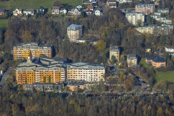 Aerial view, community hospital Herdecke, Westende, Herdecke, Ruhr area, North Rhine-Westphalia,