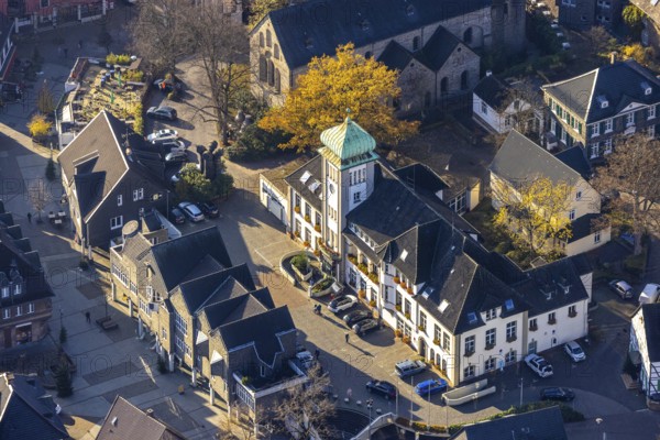 Aerial view, town hall city of Herdecke, Herdecke, Ruhr area, North Rhine-Westphalia, Germany, DE,