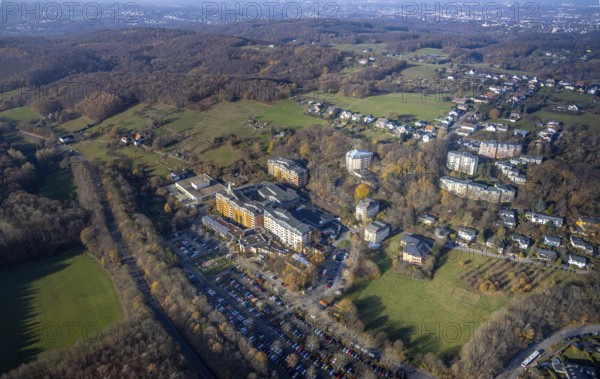 Aerial view, community hospital Herdecke, Westende, Herdecke, Ruhr area, North Rhine-Westphalia,