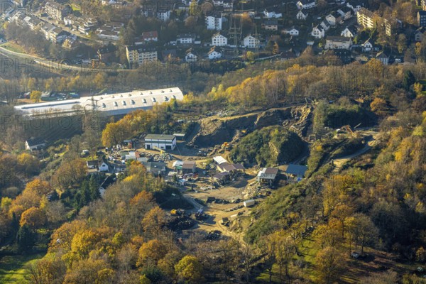 Aerial photo, quarry, quarry operation Grandi, Am Jollenstein, Wittbräucke, Herdecke, Ruhr area,