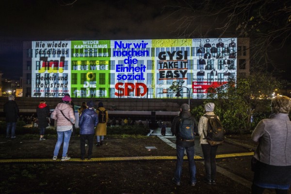 DEU Germany Germany Berlin Light projections and art installations to mark the 30th anniversary of