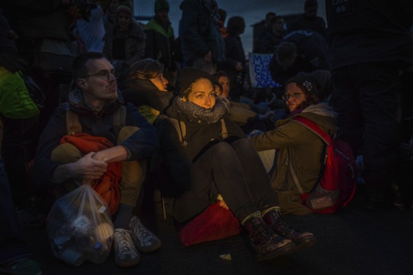 DEU Germany Germany Berlin Demonstrators of the Extinction Rebellion movement during the occupation