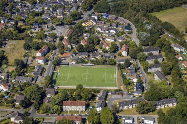 Aerial view, sports ground VfB Herne-Börnig, Herne, Ruhr area, North Rhine-Westphalia, Germany, DE,