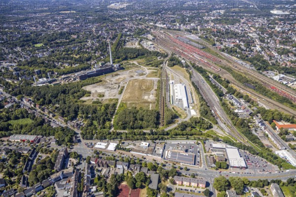 Aerial view, construction site new Stadler Rail Vehicles branch, former General Blumenthal mine
