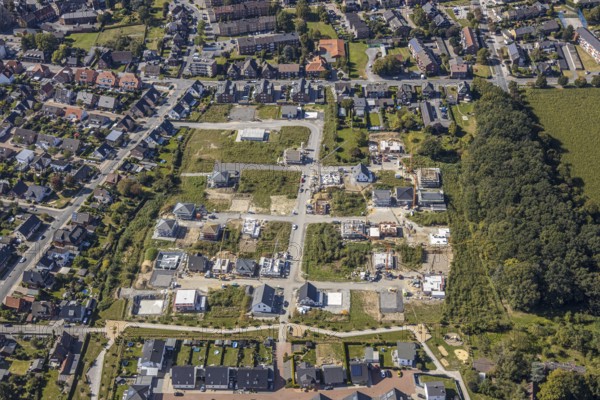 Aerial view, Schulze-Everding residential park, new construction area, Bockum-Hövel, Hamm, Ruhr
