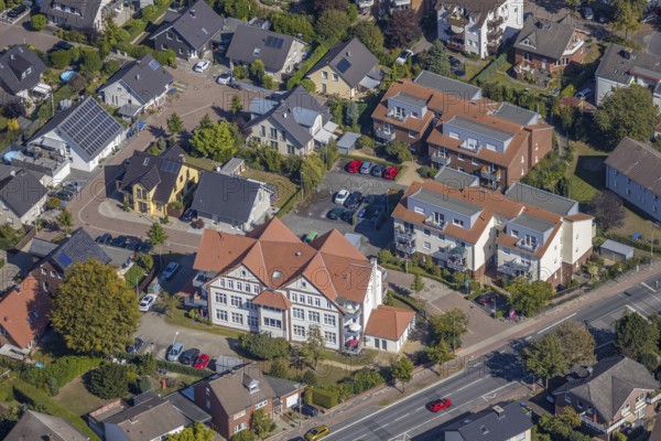 Aerial view, residential care Friedrich-Gruß-Weg, Hamm, Ruhr area, North Rhine-Westphalia, Germany,