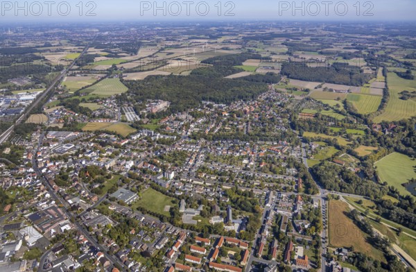 Aerial view, local view Heessen, Hamm, Ruhr area, North Rhine-Westphalia, Germany, education,
