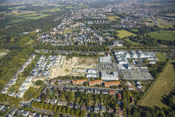 Aerial view, construction area SCI:Q Science Quarter Hamm, Paracelsuspark, Hamm-Lippstadt