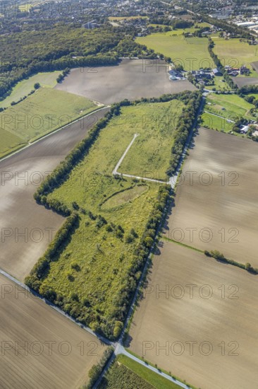 Aerial view, Ennigerberg forest, former Westfalen Schacht 7 colliery, Hamm, Ruhr area, North