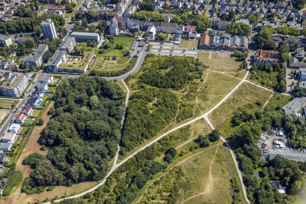 Aerial view, Flottmannpark, Herne, Ruhr area, North Rhine-Westphalia, Germany, DE, Europe, green