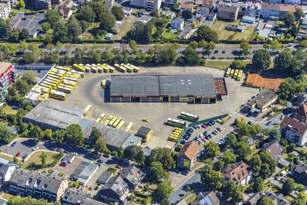 Aerial photo, Graf Reisen, bus company and forwarding agency, Herne, Ruhr area, North