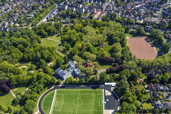 Aerial photo, Parkhotel Herne, sports ground Schäferstraße I, Herne, Ruhr area, North