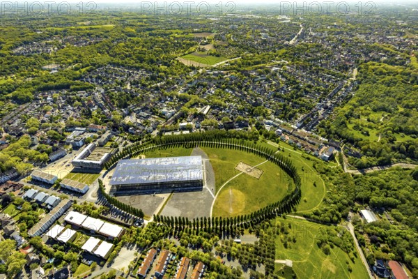 Aerial view, tree avenue Mont-Cenis colliery, Mont-Cenis academy, Herne, Ruhr area, North