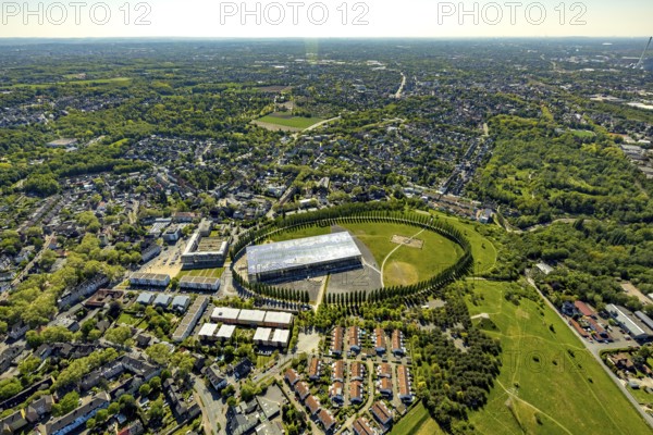 Aerial view, tree avenue Mont-Cenis colliery, Mont-Cenis academy, Herne, Ruhr area, North