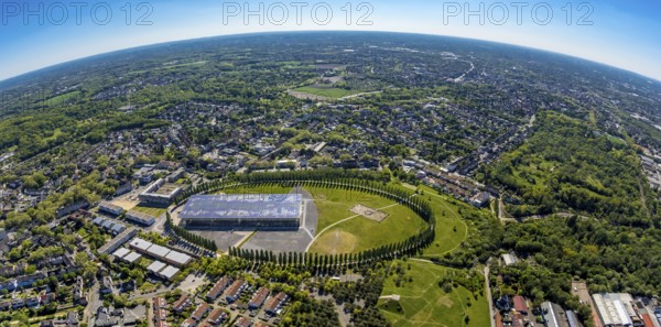 Aerial view, tree avenue Mont-Cenis colliery, Mont-Cenis Academy, Herne, Ruhr area, North
